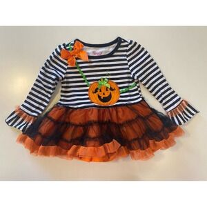 Nannette Pumpkin Sparkly Tulle Halloween Dress Size 2T